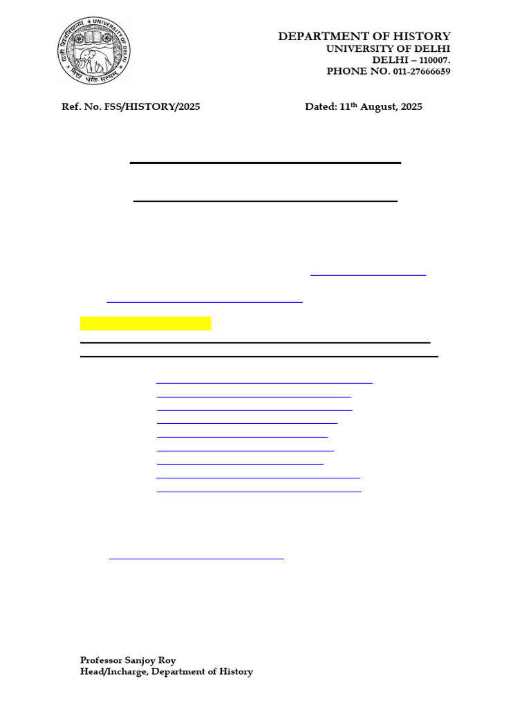 M.A. History Optional Form Notice 2025 | PDF