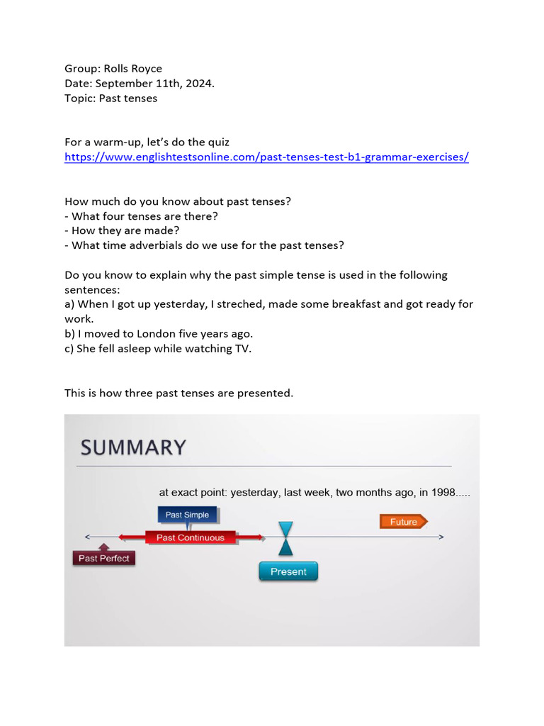 Understanding Past Tenses in English | PDF
