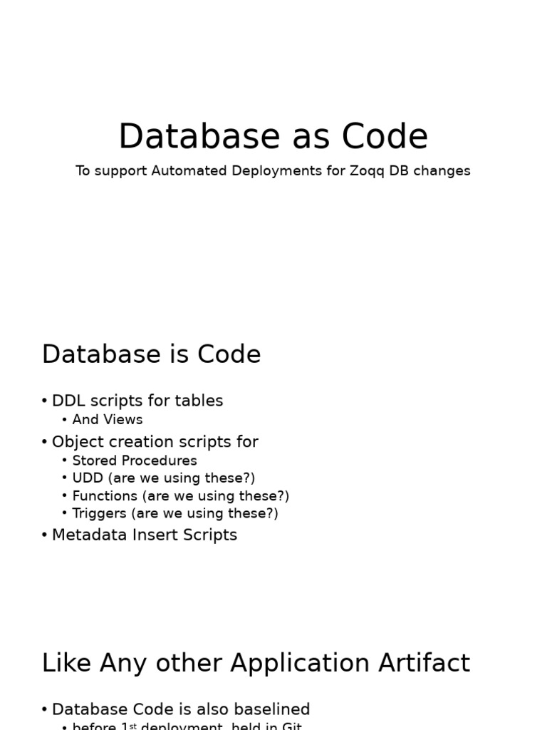 Database as Code Implementation Guide | PDF
