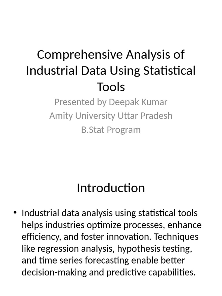 Industrial Data Analysis Techniques | PDF | Statistics | Data Analysis