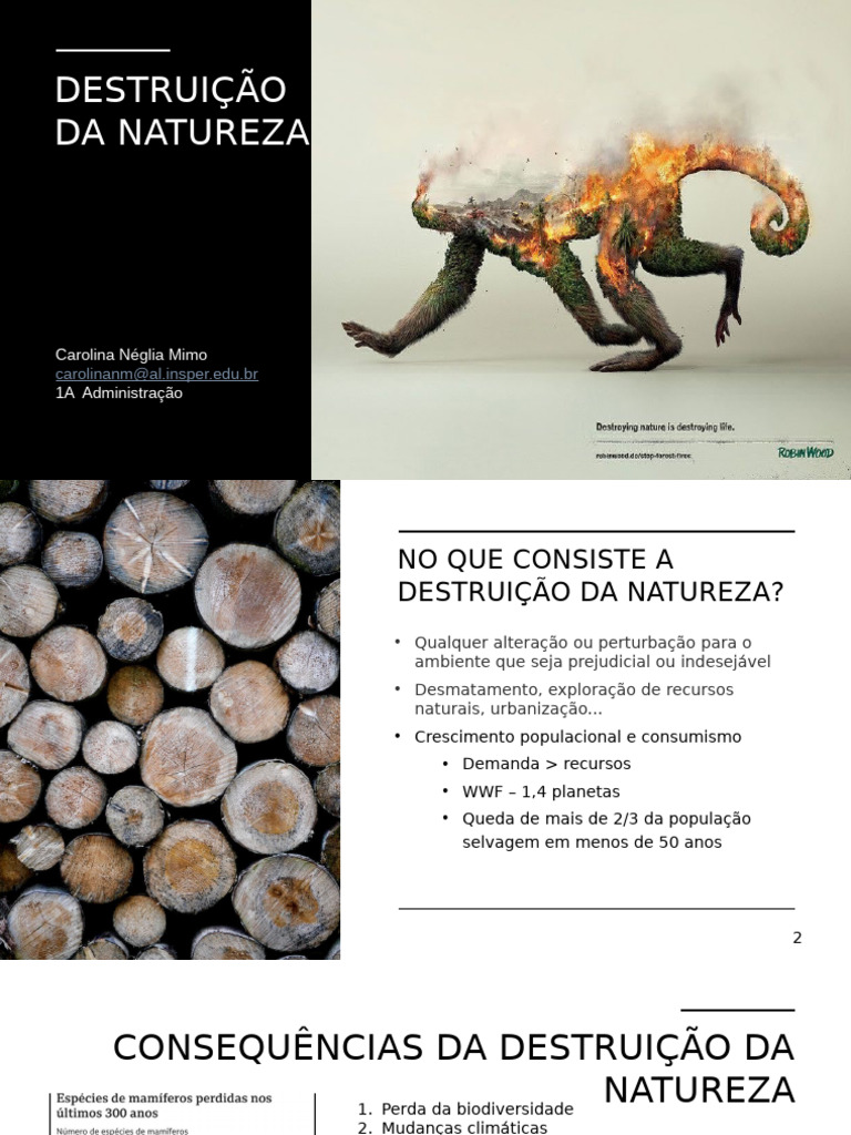 Destruição Da Natureza | PDF | Destruição do habitat | Desmatamento