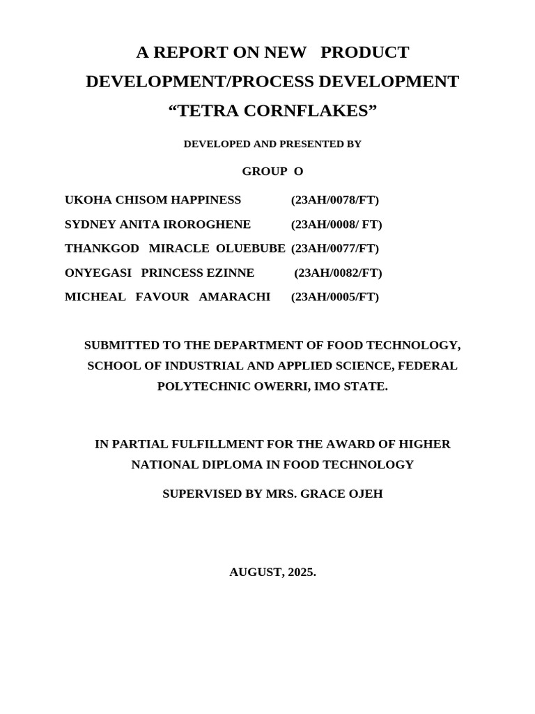 Tetra Cornflakes: Nutritional Insights | PDF | Maize | Food Energy