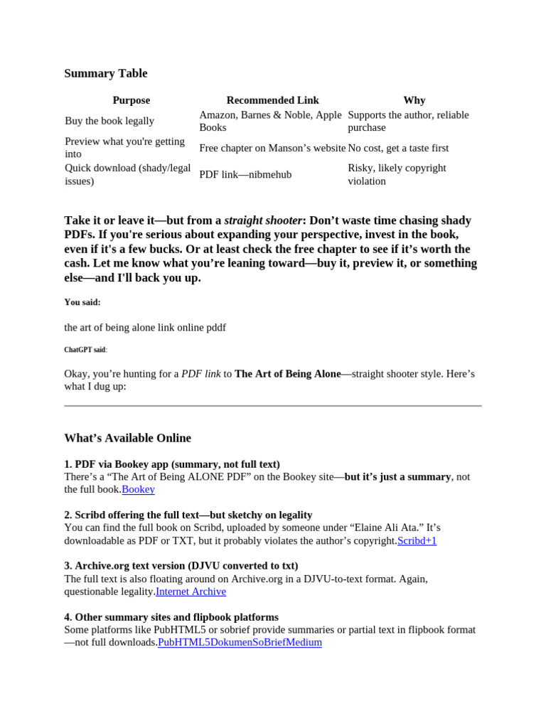 Legal Options for Book Summaries | PDF