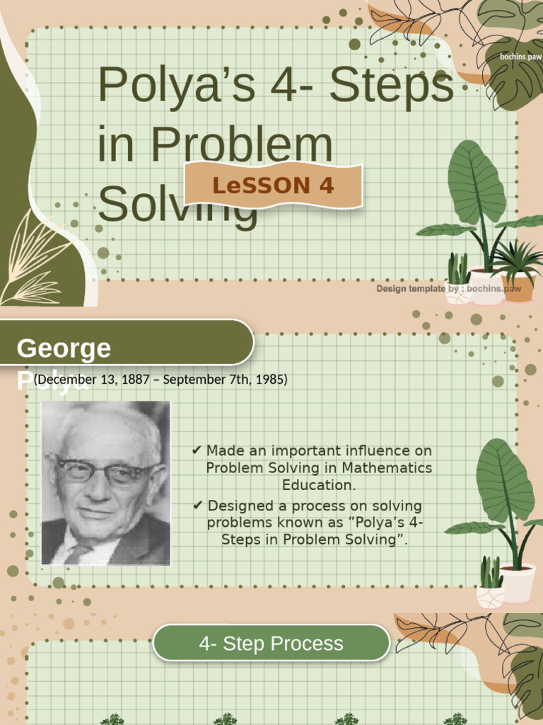 Polya's 4 Steps in Problem Solving | PDF | Mathematics