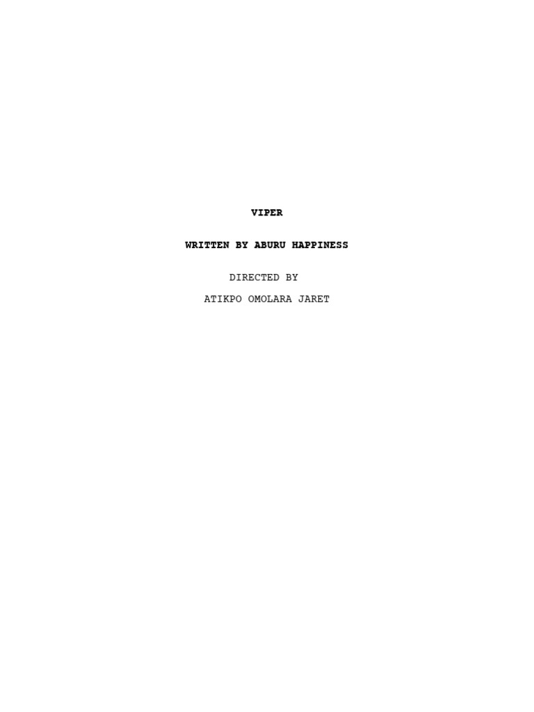 Viper-Movie. Complete Script | PDF