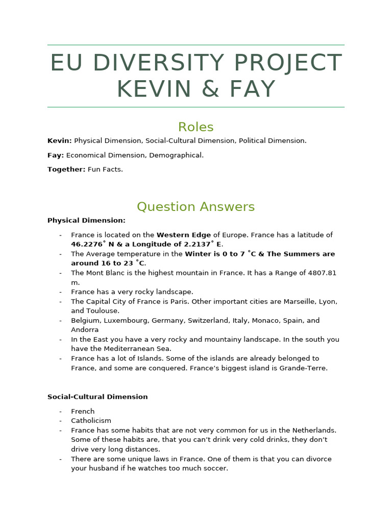 Geography EU Project Kevin&Fay | PDF