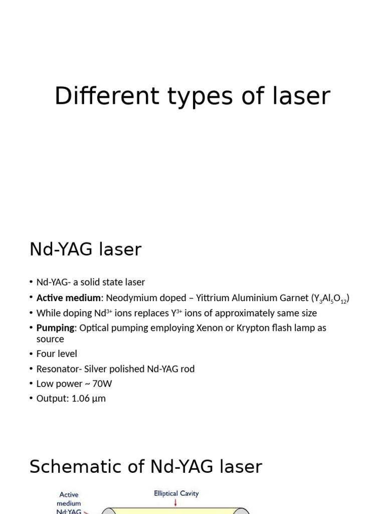 Types and Applications of Lasers | PDF | Laser | Emission Spectrum