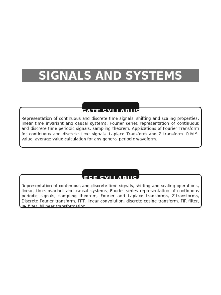 Signals and Systems Overview | PDF | Discrete Time And Continuous Time ...