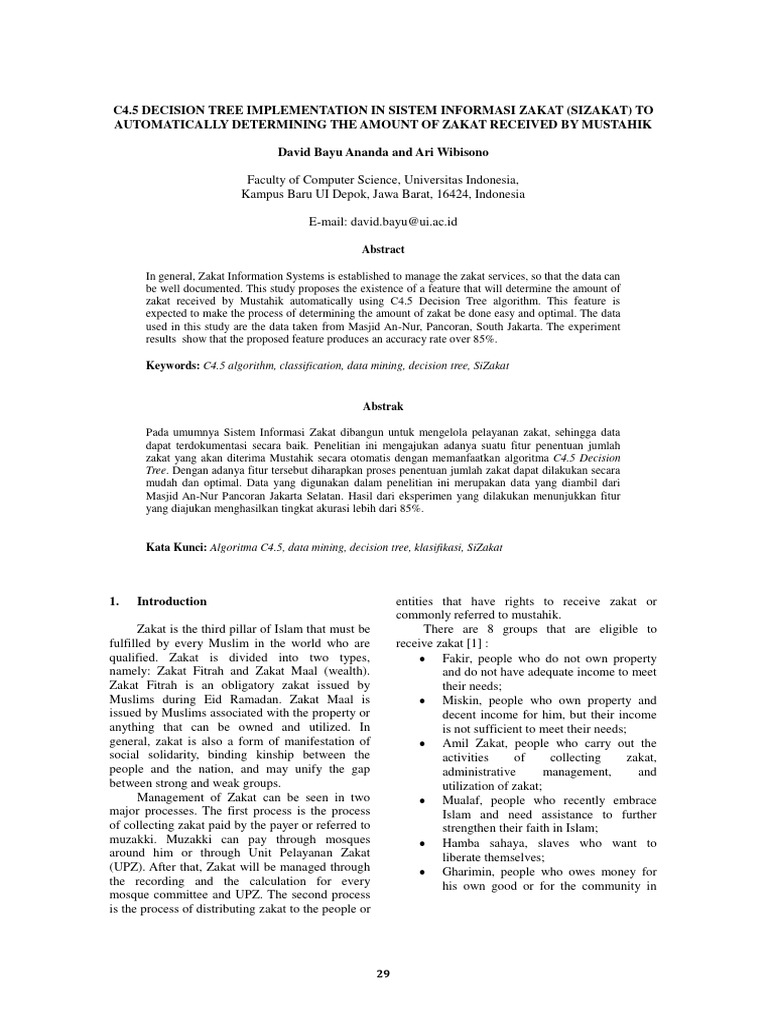 C4.5 Decision Tree for Zakat Calculation | PDF | Machine Learning ...
