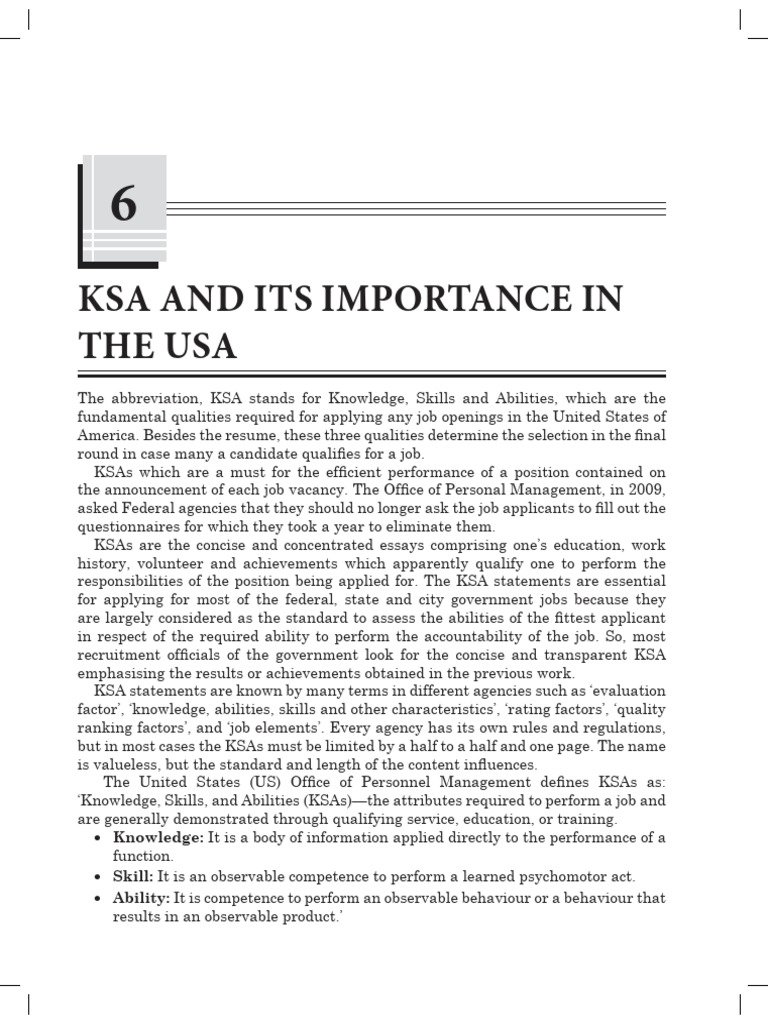 KSA Statements: Importance and Examples | PDF | Essays | Cognition