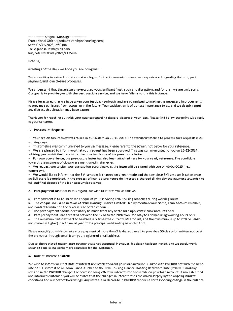 PNB Housing Loan Closure Process Update | PDF | Interest | Mortgages