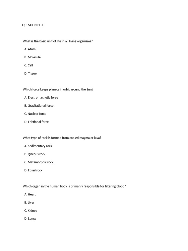 Question - Boxoriginal | PDF