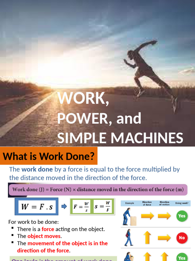 Unit 4 - PPT 1 - Work Done and Power (Synch) | PDF