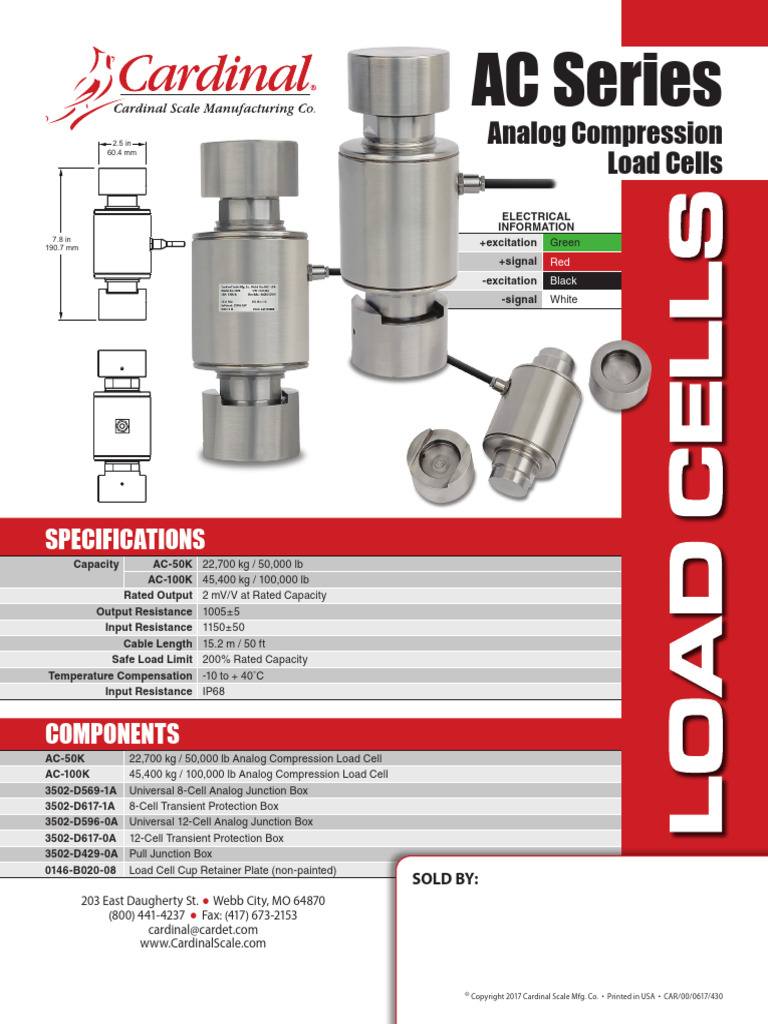 Analog Compression Load Cell Specs | PDF