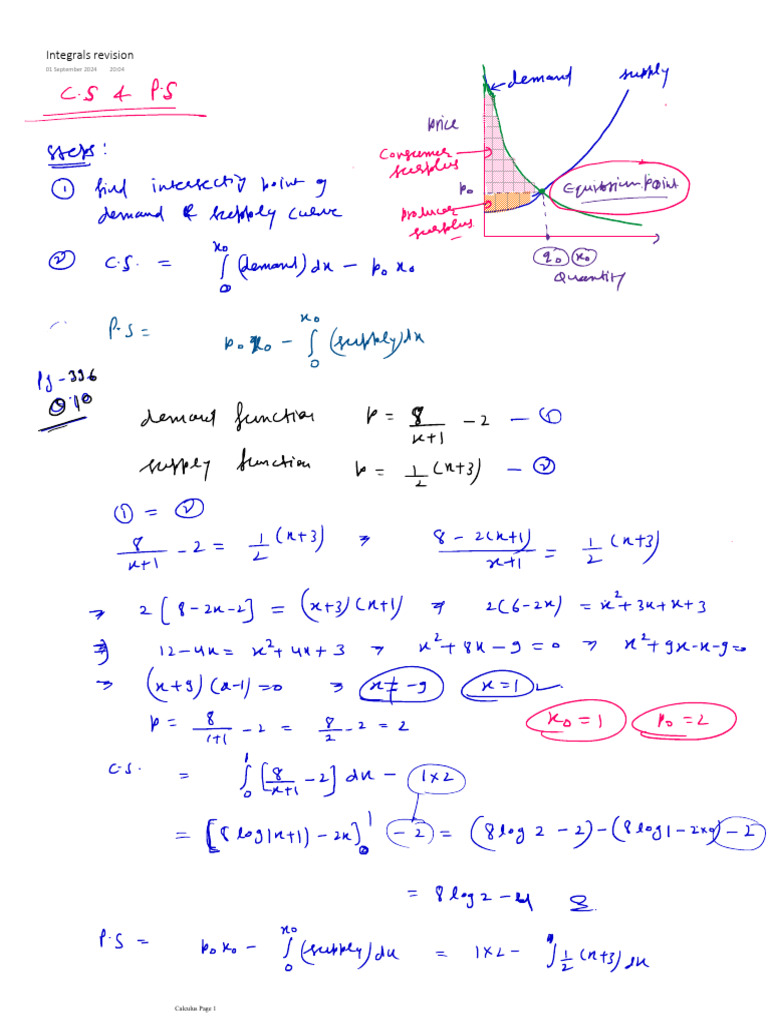 Integrals Revision Guide | PDF