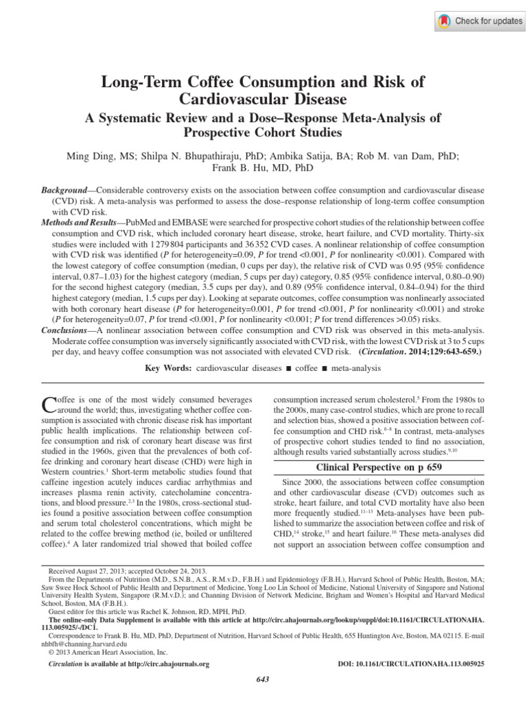 Coffee Consumption and CVD Risk Analysis | PDF | Cardiovascular ...