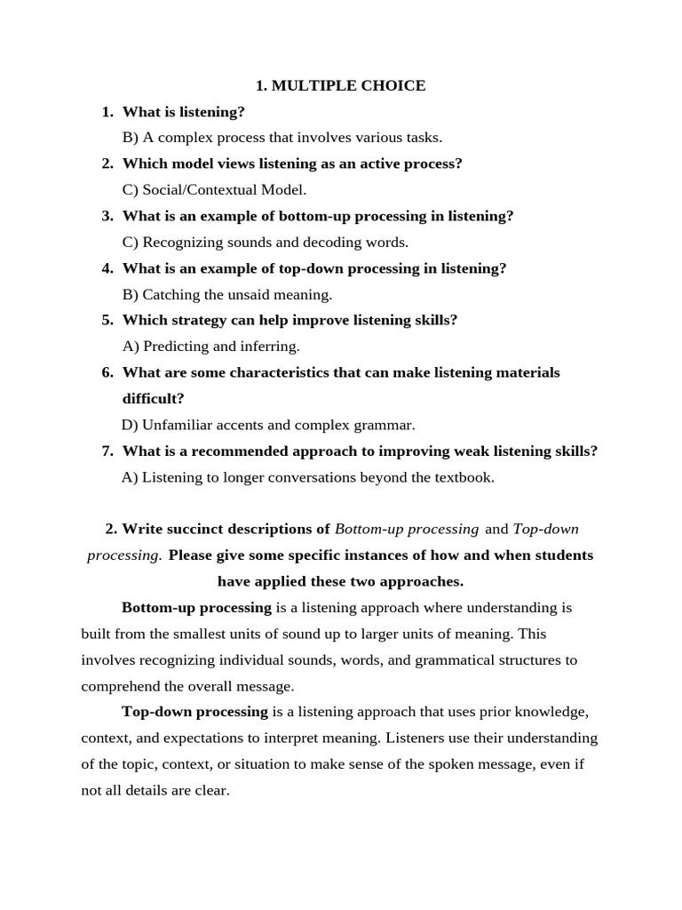 Enhancing Listening Skills in Language Learning | PDF | Communication ...