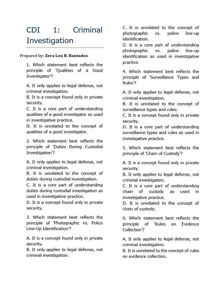 Principles of Criminal Investigation | PDF | Crime Scene | Witness