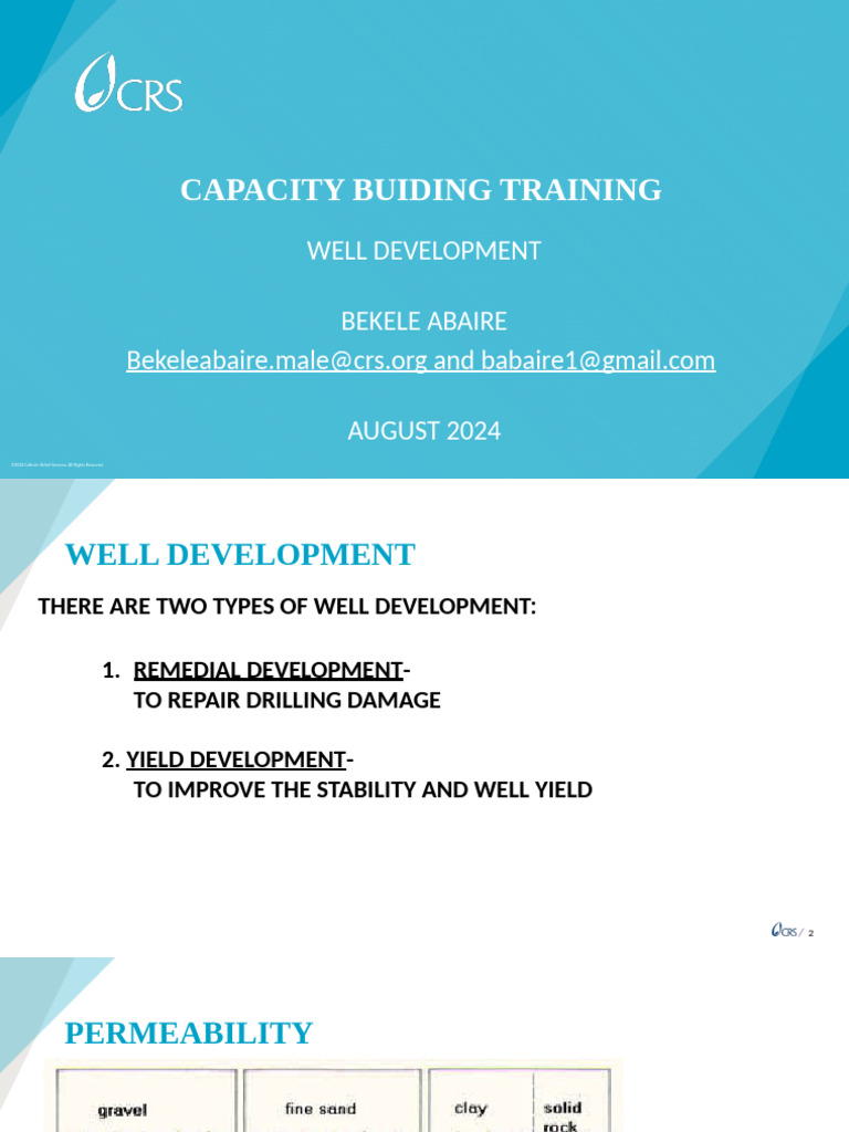 Well Development Training Overview | PDF | Aquifer | Environmental ...