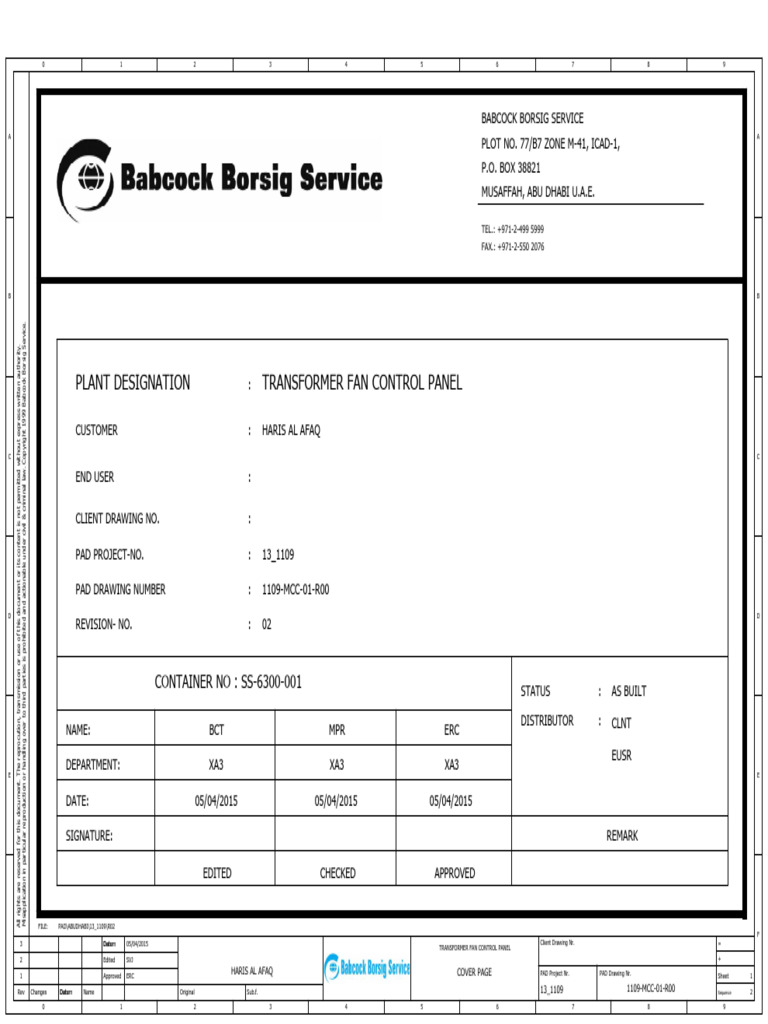 Transformer Control Panel - Container No SS-6300-001 VIP300 | PDF ...
