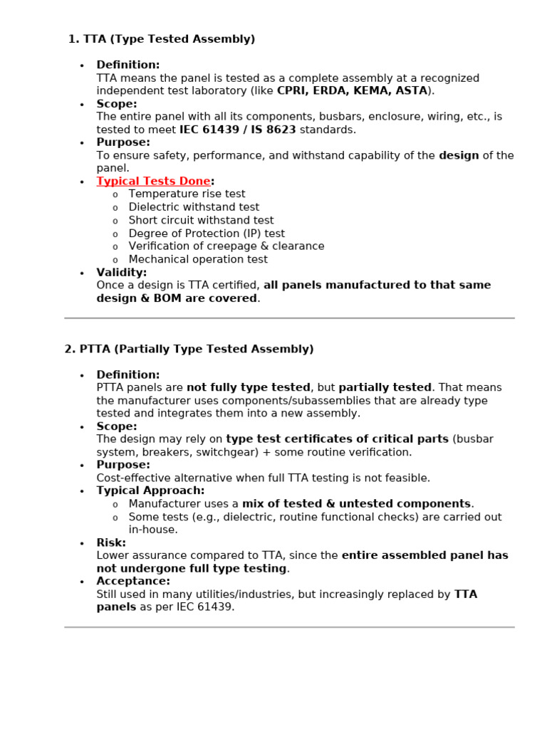 TTA vs PTTA: Testing Standards Explained | PDF | Insulator (Electricity ...