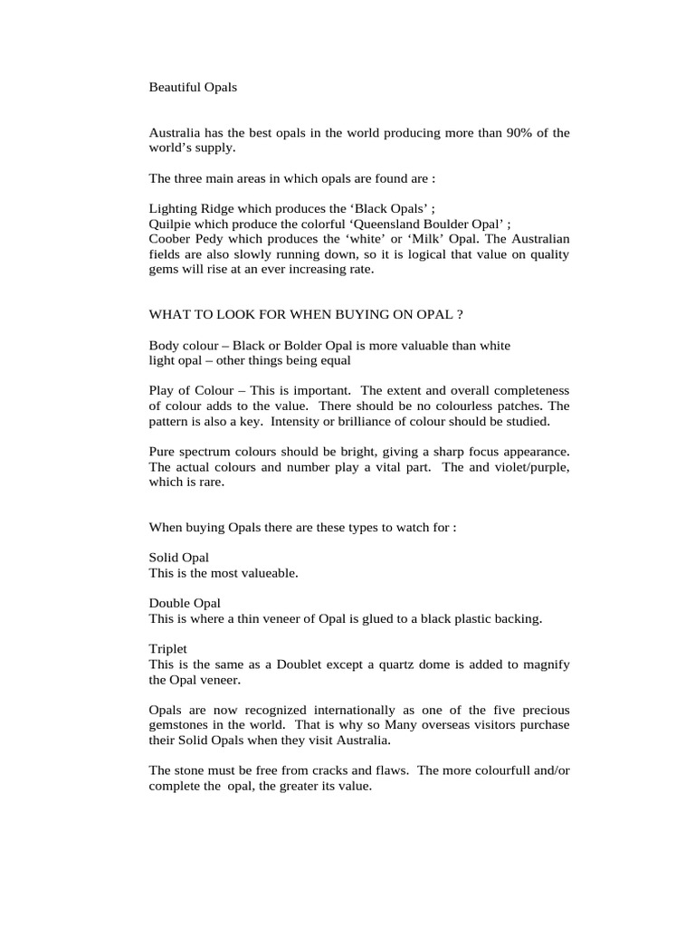 Opals | PDF