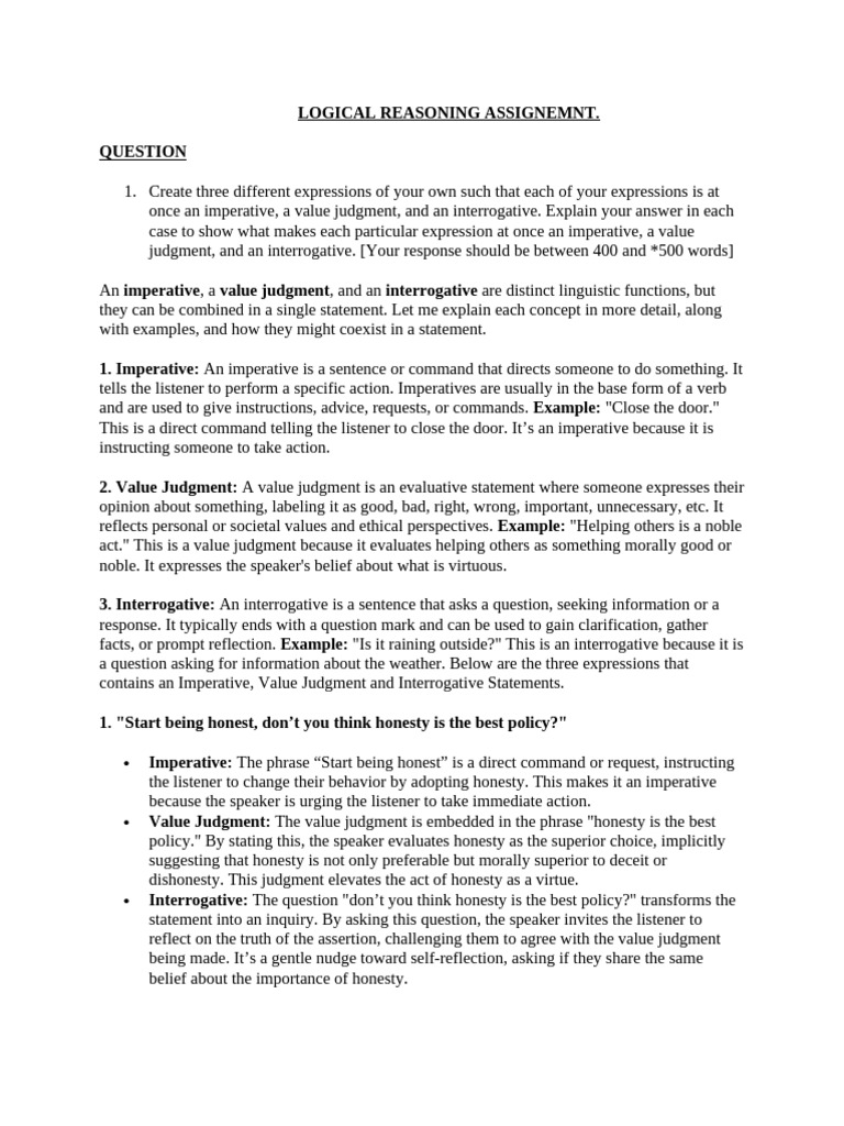 Logical Reasoning Assignment Insights | PDF | Question | Well Being