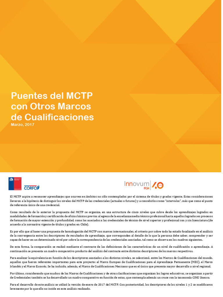 Homologación MCTP y Marcos Internacionales | PDF | Aprendizaje ...
