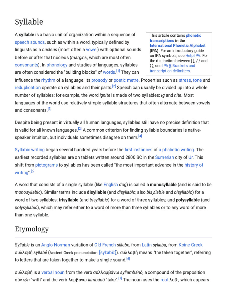 Understanding Syllables in Linguistics | PDF | Syllable | Consonant