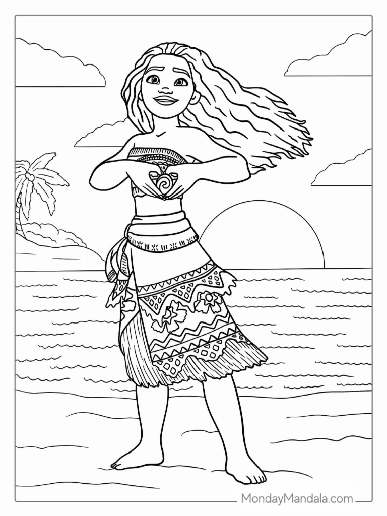 Moana Holding The Heart of Te Fiti Stone PDF