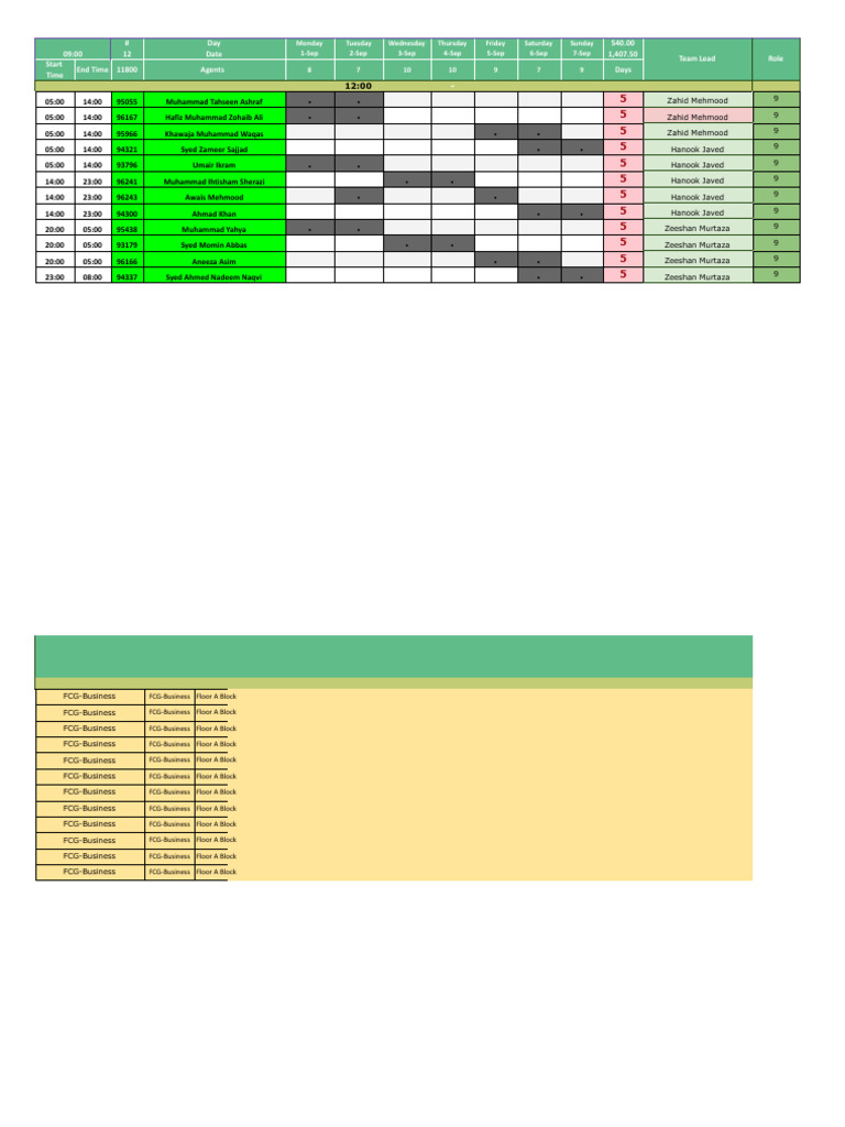 Weekly Agent Schedule Overview | PDF