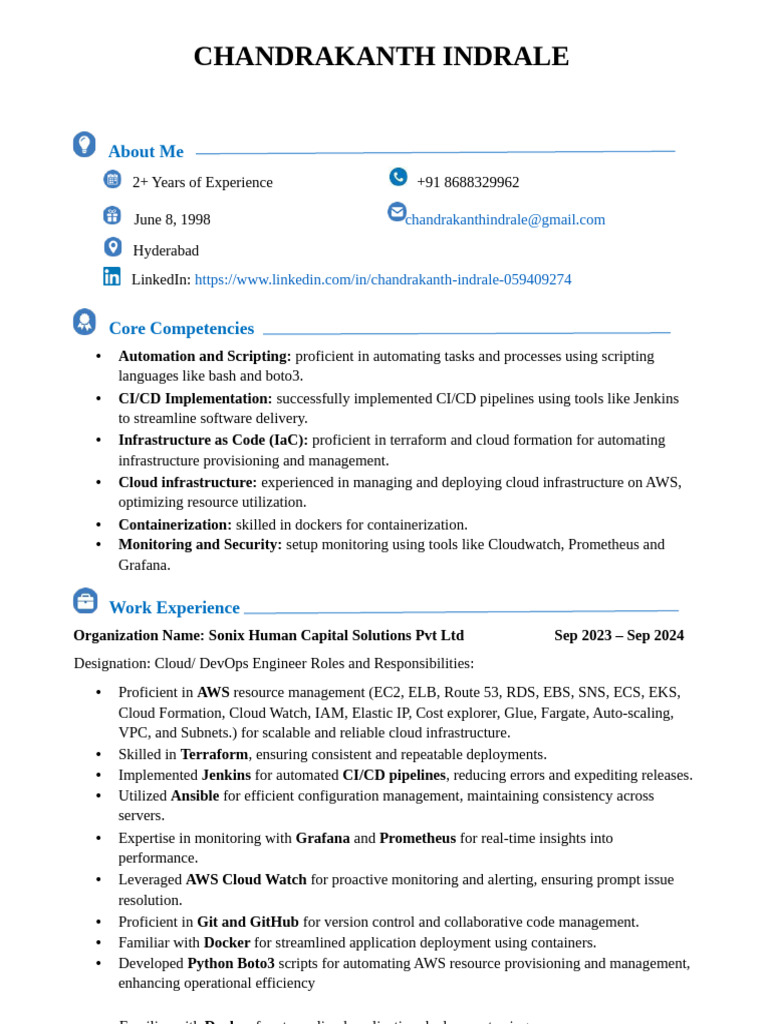 Cloud DevOps Engineer Resume | PDF | Cloud Computing | Amazon Web Services