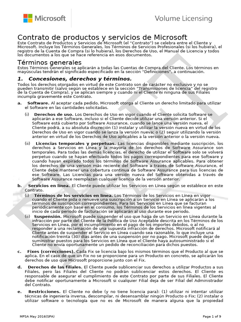 Términos y Condiciones Generales | PDF | Microsoft | Impuestos