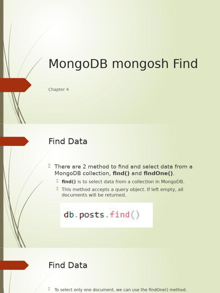 MongoDB Find and Query Methods Guide | PDF