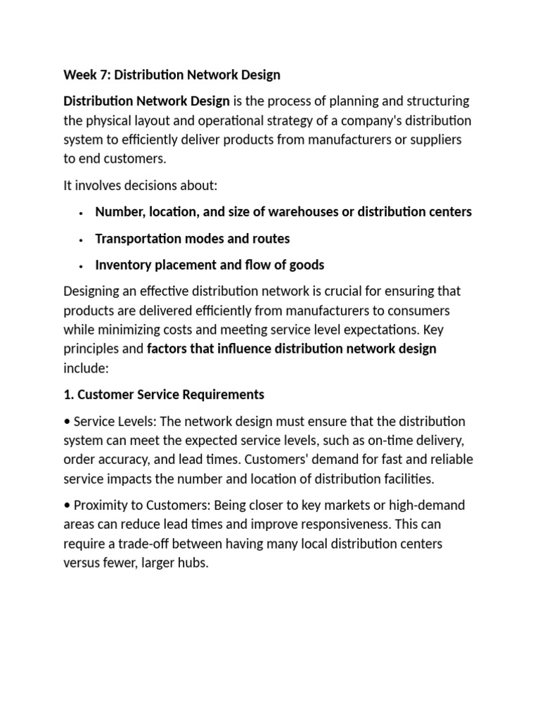Effective Distribution Network Design | PDF | Inventory | Transport