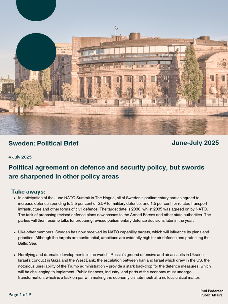 Sweden's Defence Spending Plans 2025 | PDF | Sweden | Israel