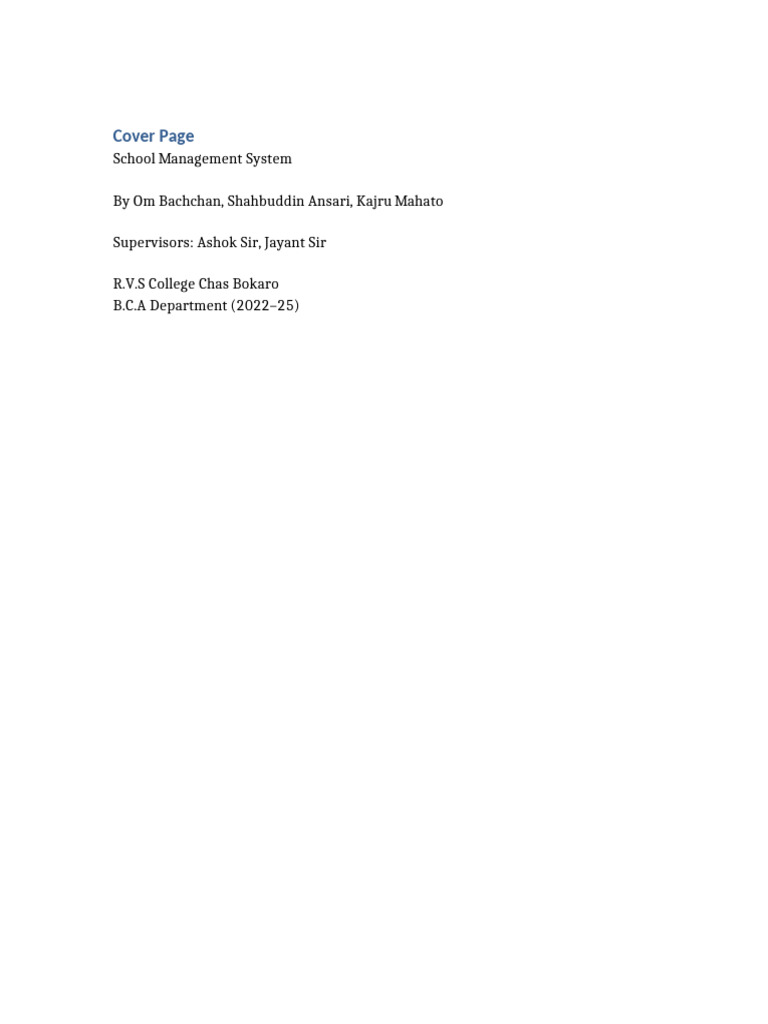 Full Stack School Management System | PDF | Software Development ...