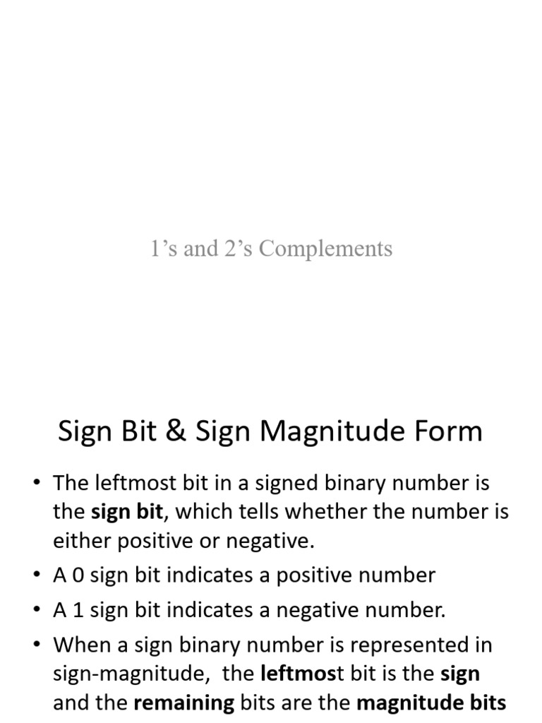 Negative Binary Numbers Operations | PDF | Subtraction | Encodings