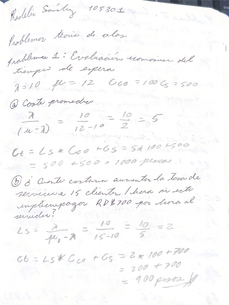 Tarea de Colas 2 | PDF