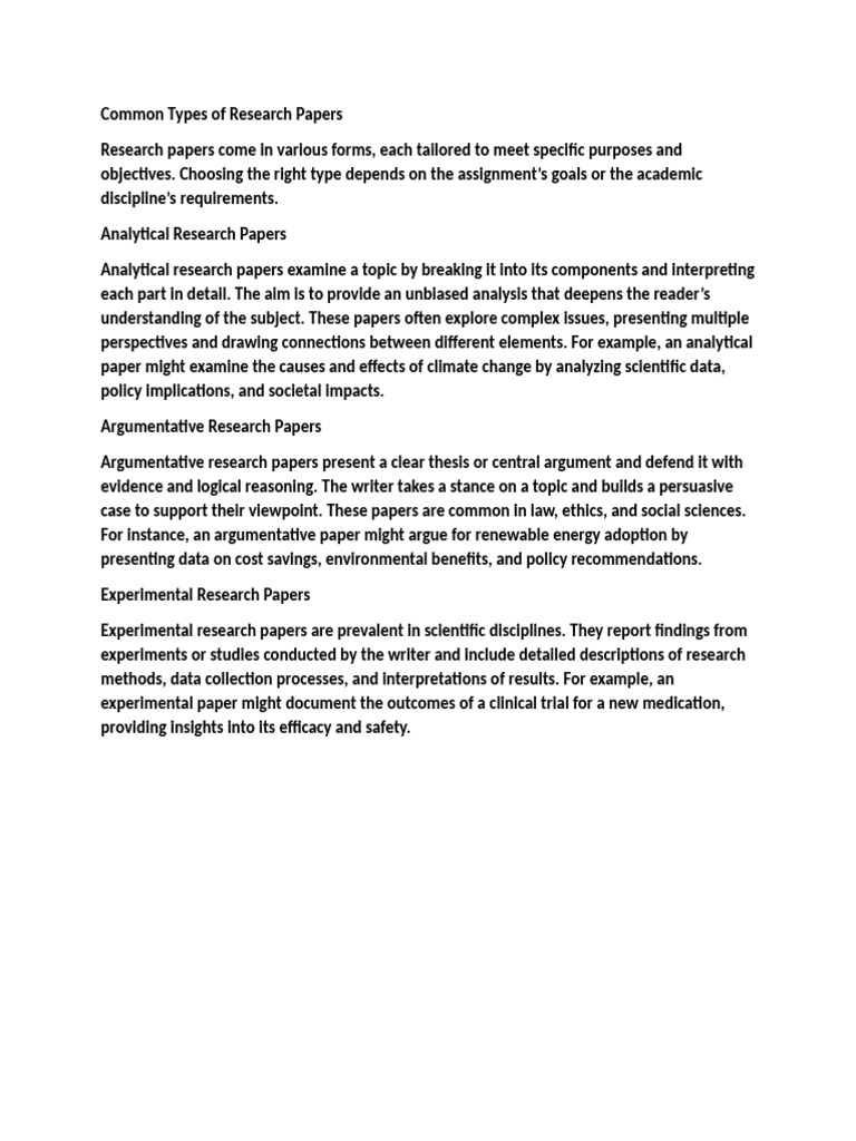 Types of Research Papers Explained | PDF