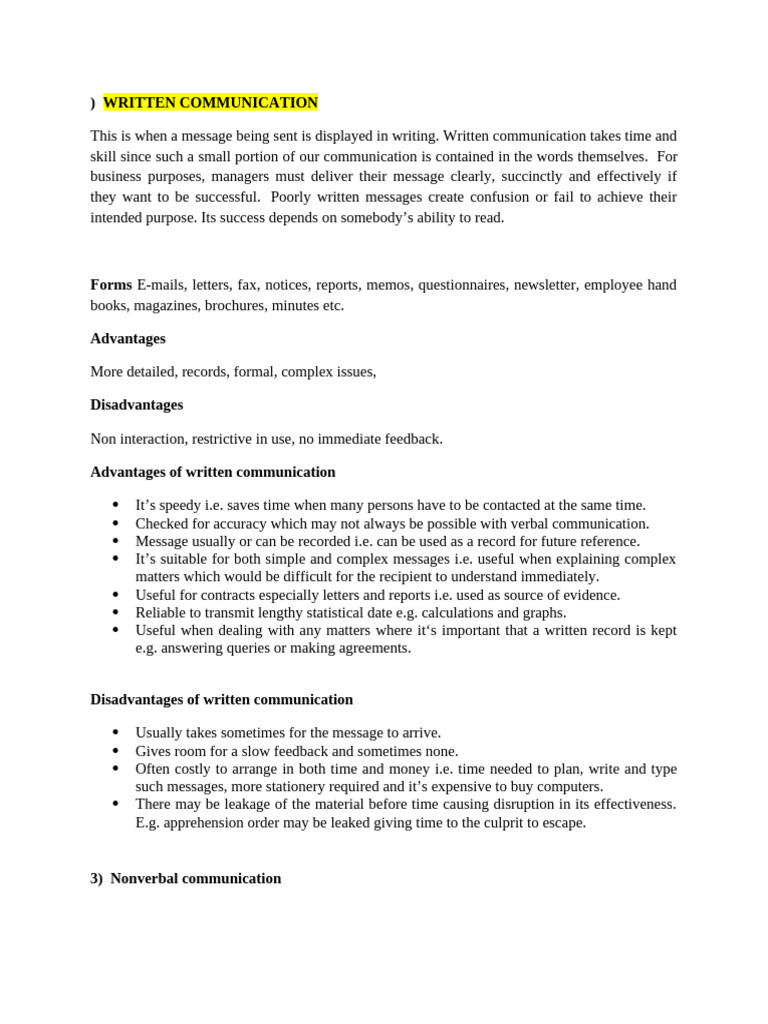 Effective Written and Nonverbal Communication | PDF | Communication ...