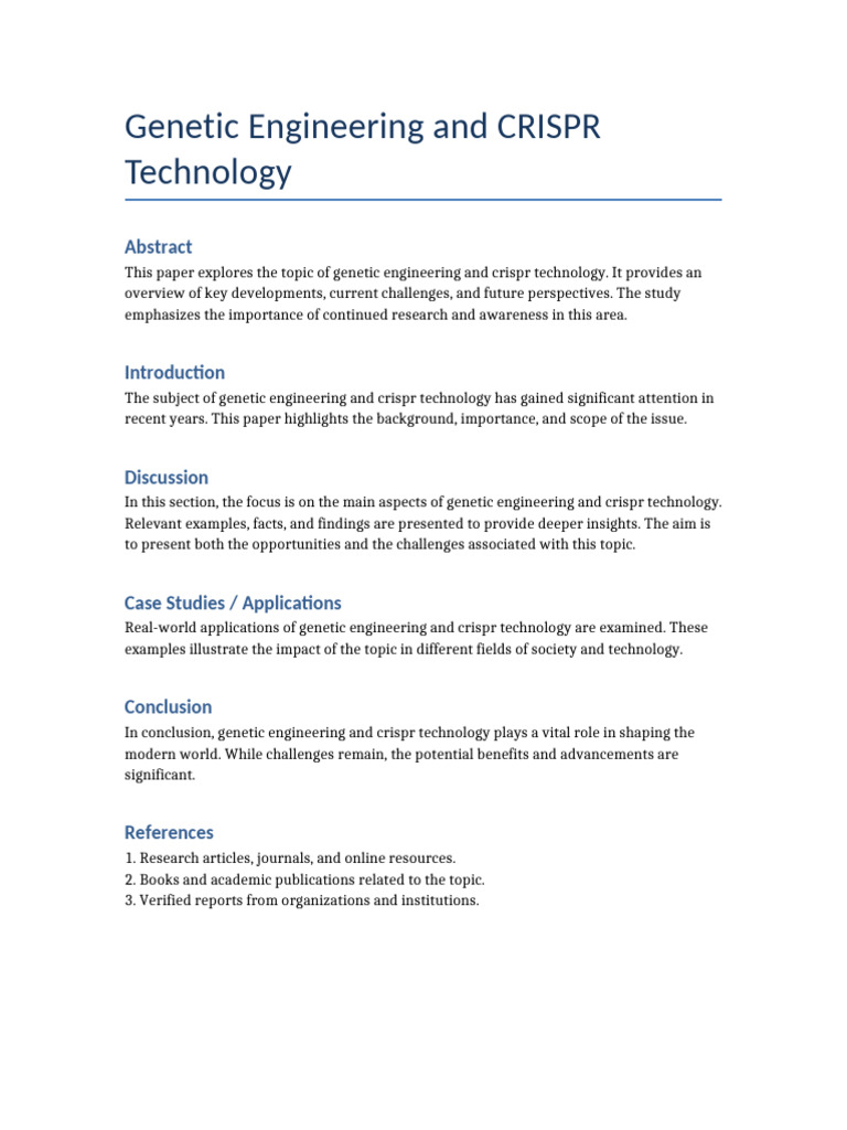Genetic Engineering and CRISPR Insights | PDF