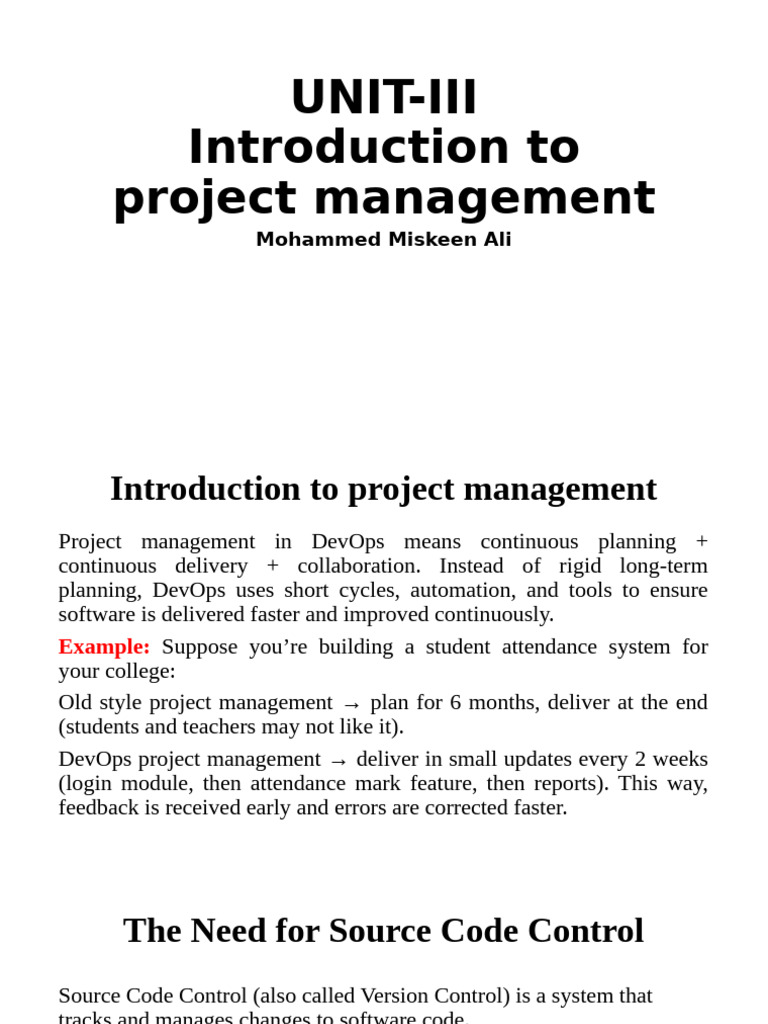 DevOps Project Management Essentials | PDF | Version Control | Software