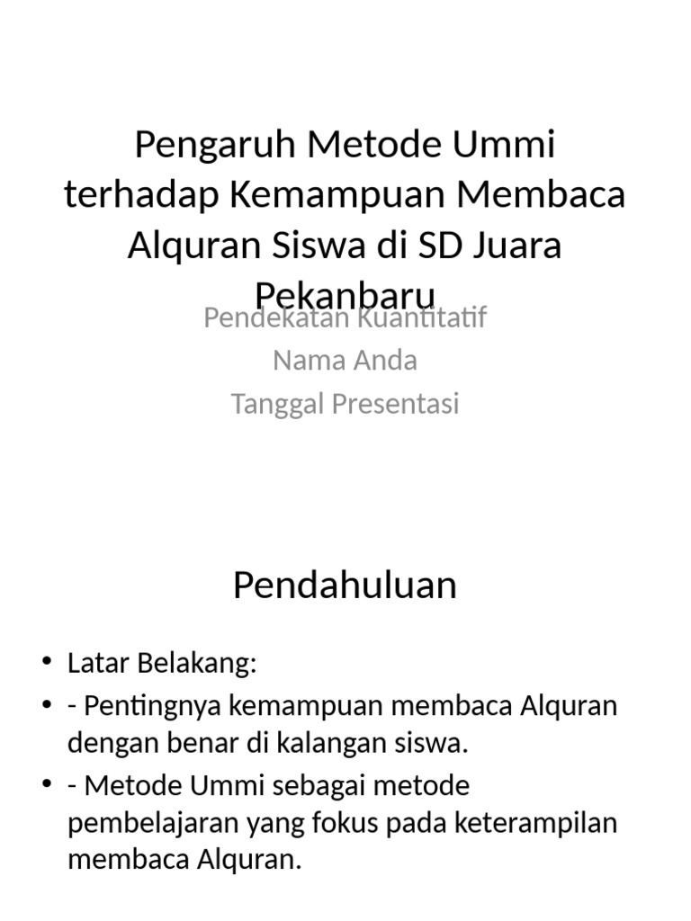 Metode Ummi Presentation | PDF