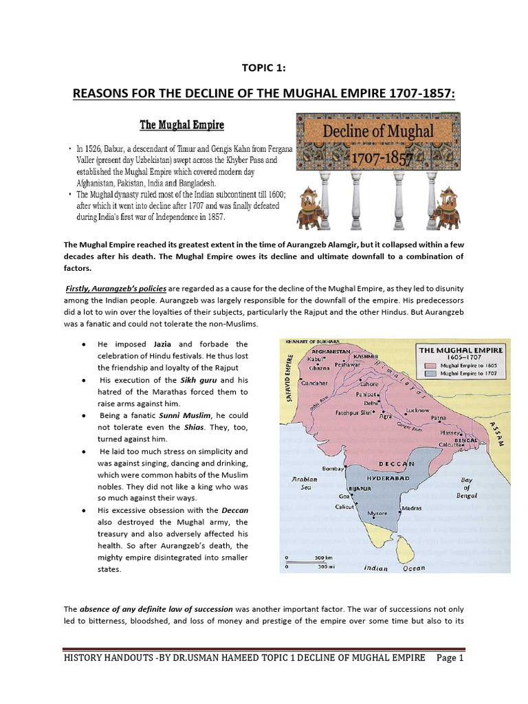 Decline of the Mughal Empire (1707-1857) | PDF | Mughal Empire