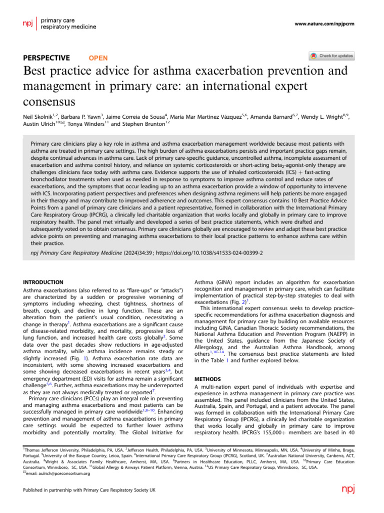 Asthma Exacerbation Management Guidelines | PDF | Asthma | Allergy