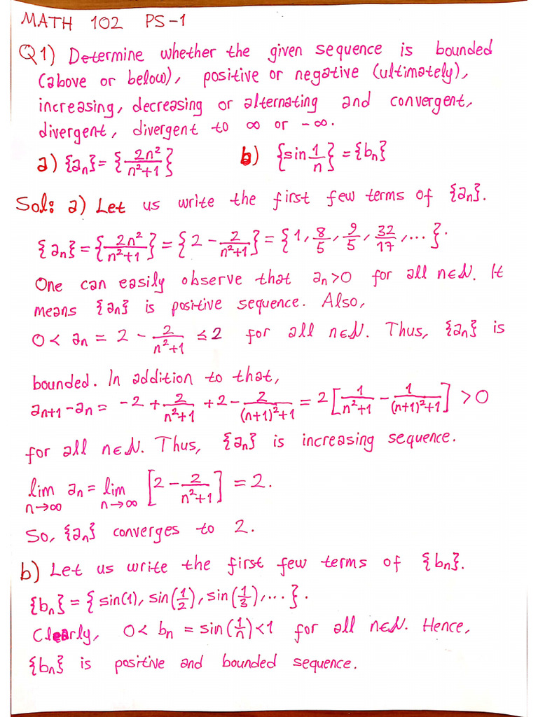Math 102 PS-1 | PDF
