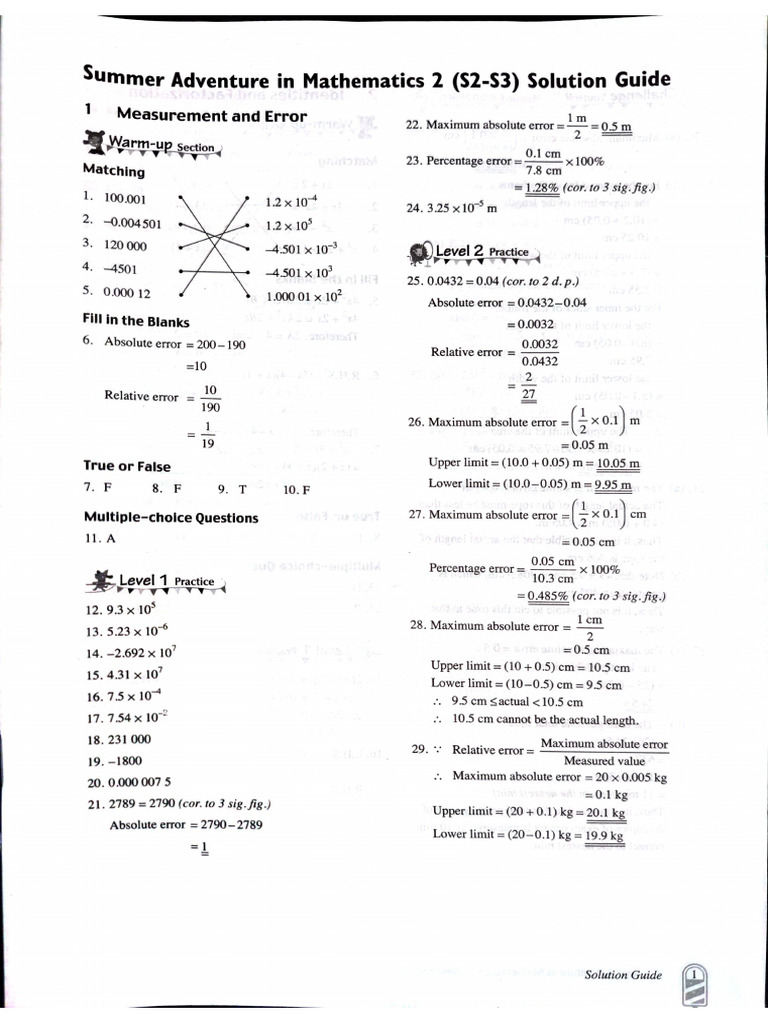 Summer Adventure in Mathematics S2 To S3 | PDF