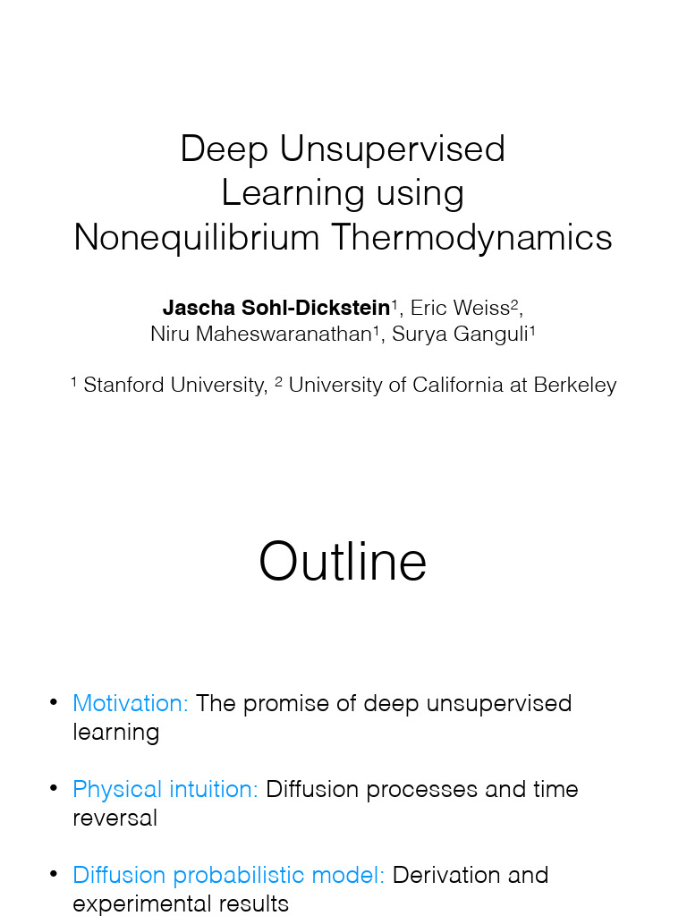 Deep Unsupervised Learning via Diffusion | PDF | Statistical Models ...