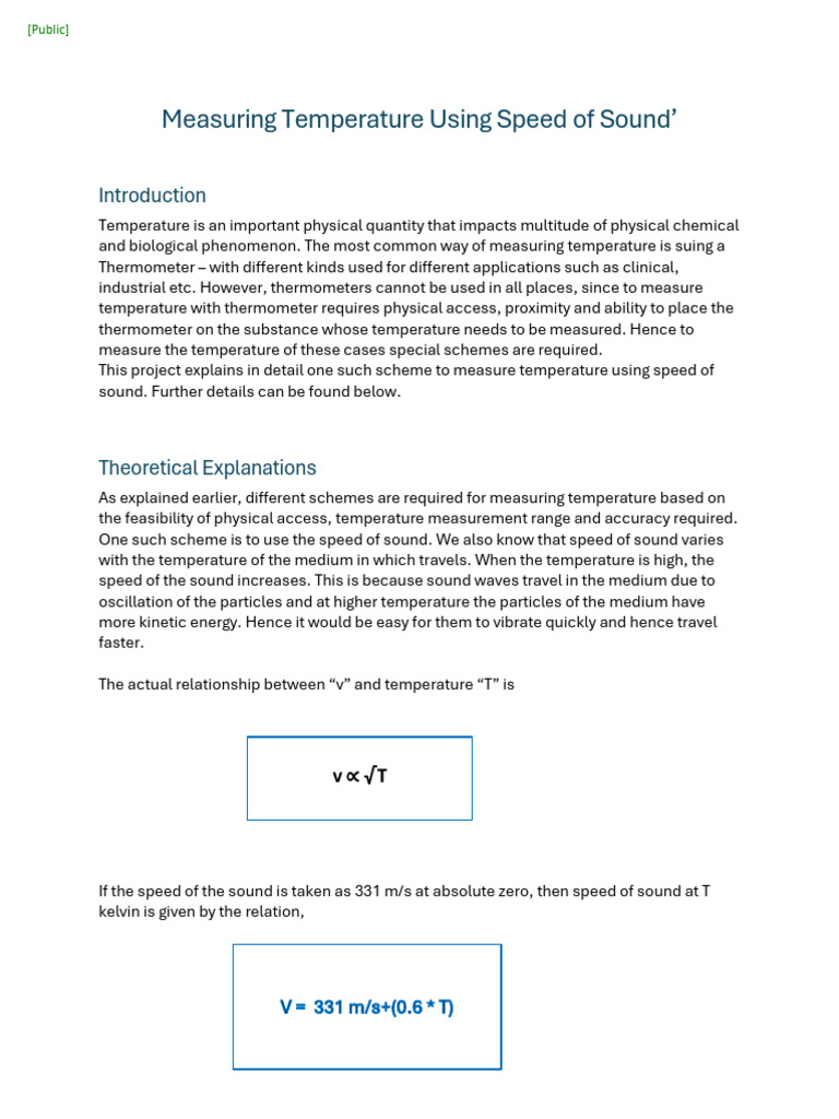 Measure Temperature via Sound Speed | PDF | Temperature | Sound